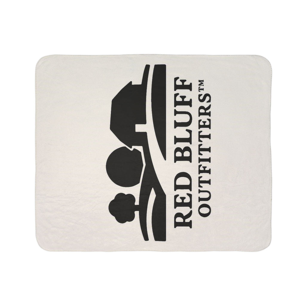Red Bluff Outfitters Sherpa Blanket — Cozy Fleece Throw with Logo