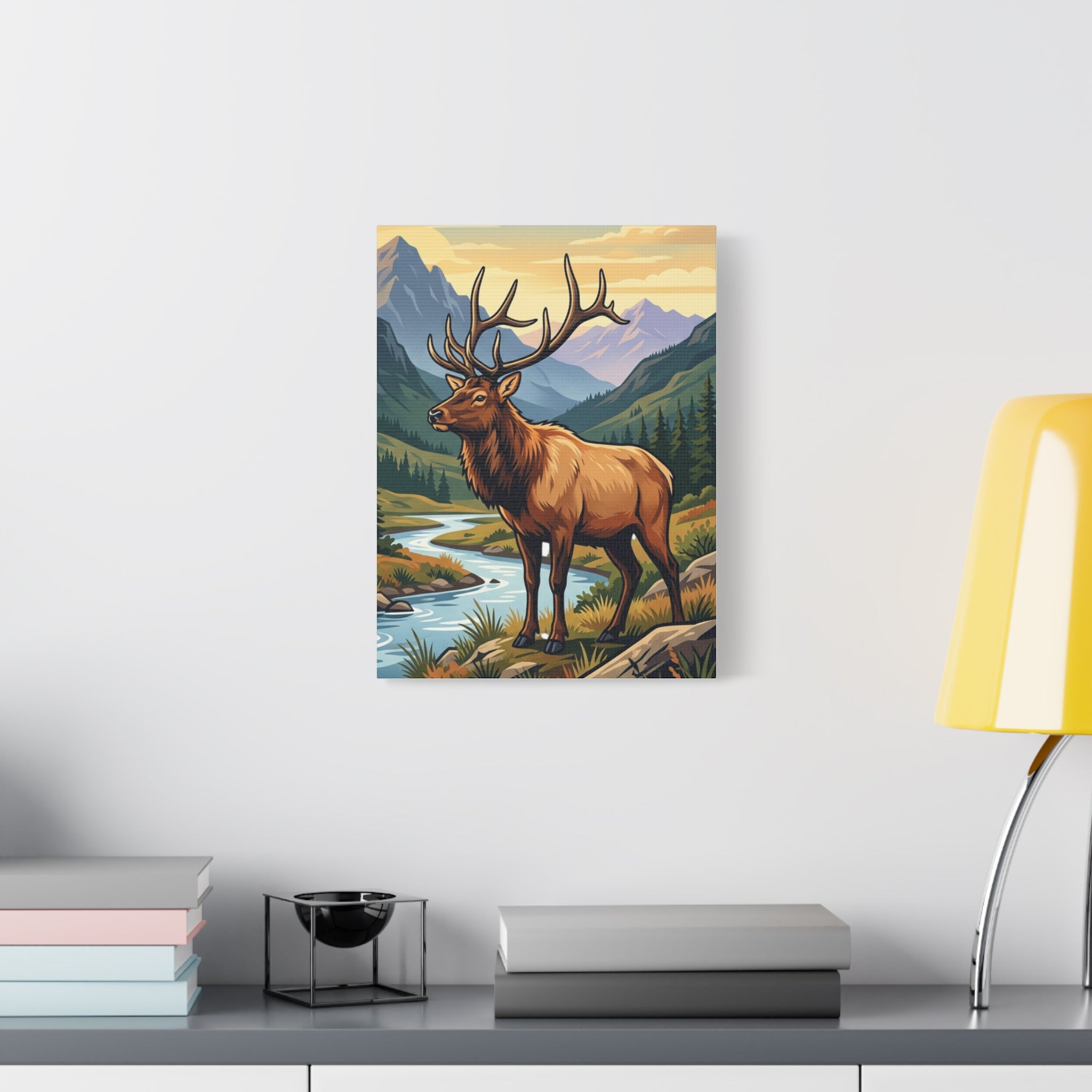 Majestic Elk Mountain Canvas Print — Rustic Wilderness Wall Art