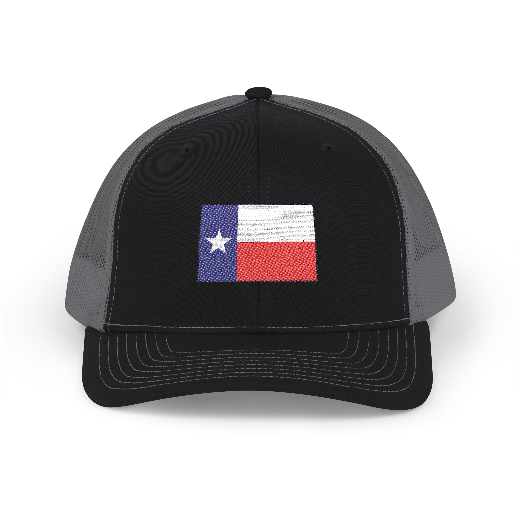 Texas Flag Embroidered Trucker Cap — Distressed Lone Star Snapback