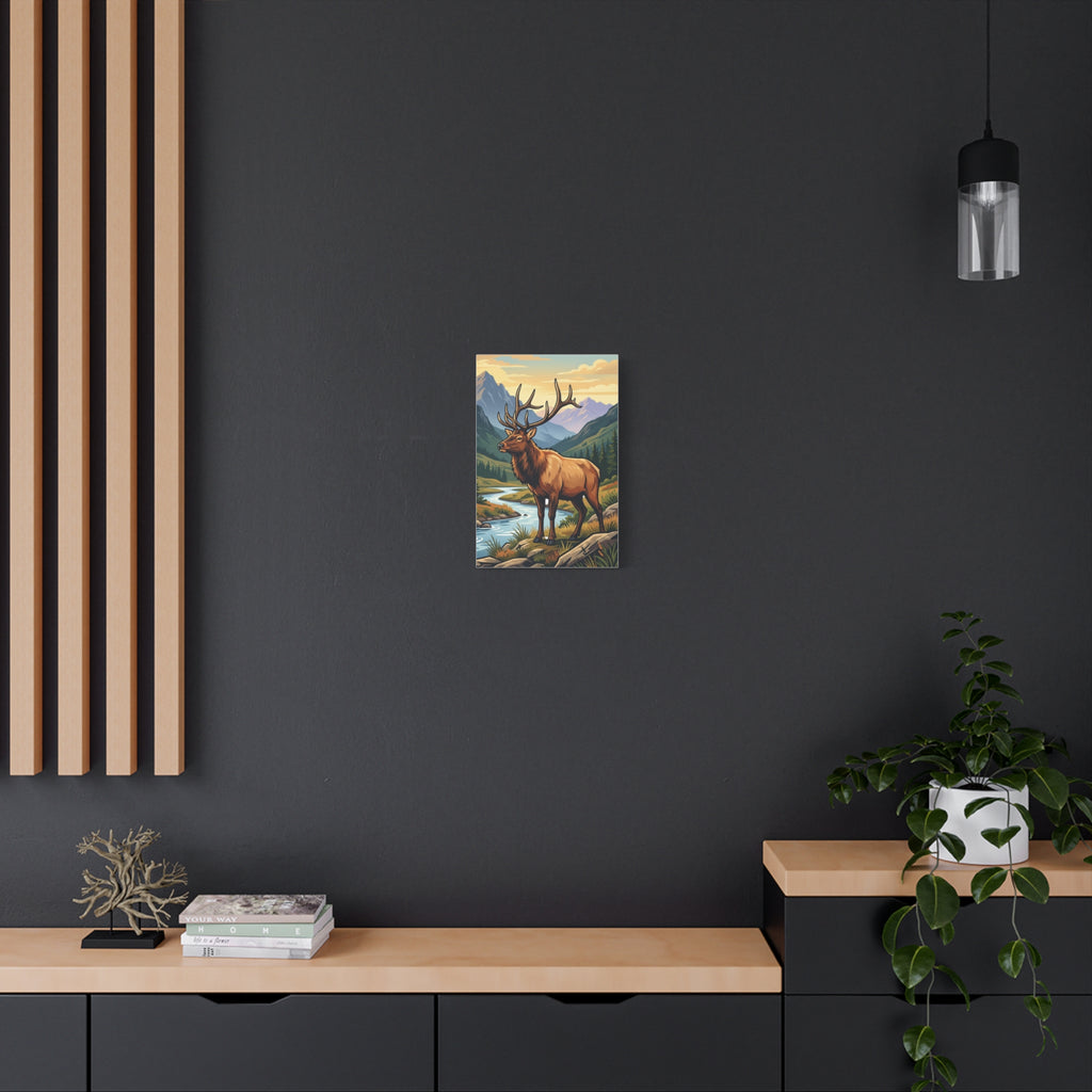 Majestic Elk Mountain Canvas Print — Rustic Wilderness Wall Art