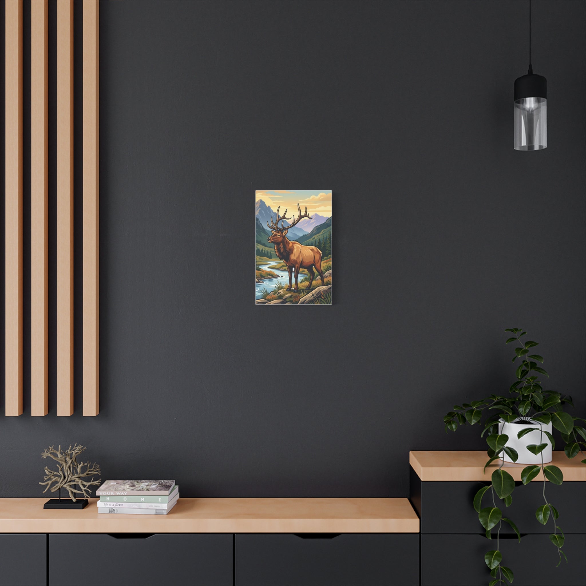 Majestic Elk Mountain Canvas Print — Rustic Wilderness Wall Art