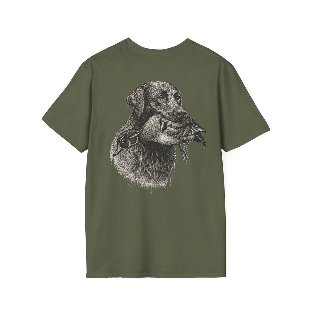 Lab Holding Wood Duck Tee
