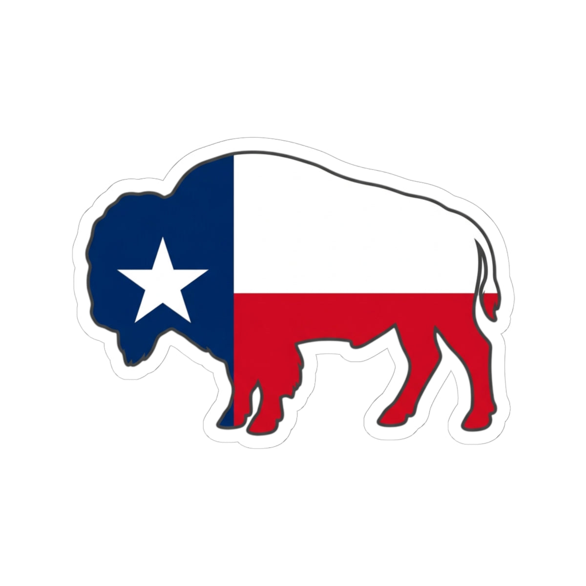 Texas Flag Buffalo Sticker — Lone Star Cut Decal