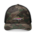 Camouflage Trucker Hat — Embroidered Rainbow Trout Cap