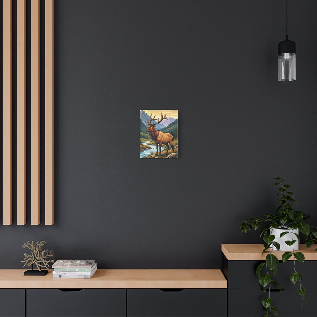 Majestic Elk Mountain Canvas Print — Rustic Wilderness Wall Art