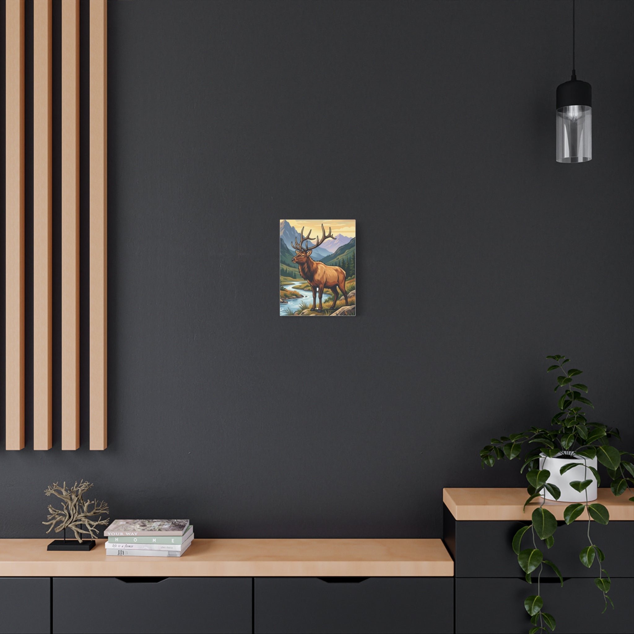 Majestic Elk Mountain Canvas Print — Rustic Wilderness Wall Art