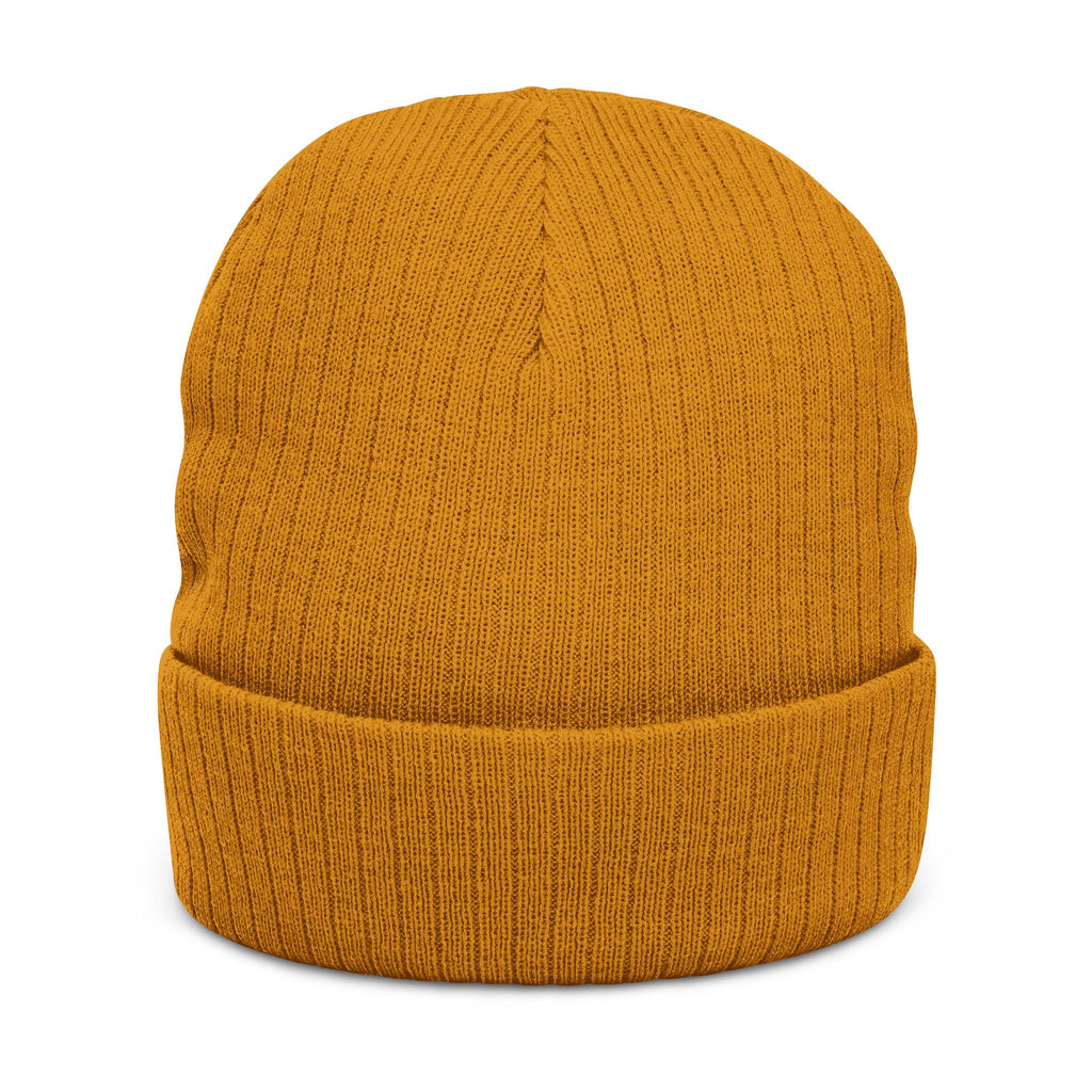 Embroidered Ribbed Knit Beanie — 'Red Bluff Outfitters' Patch Winter Hat