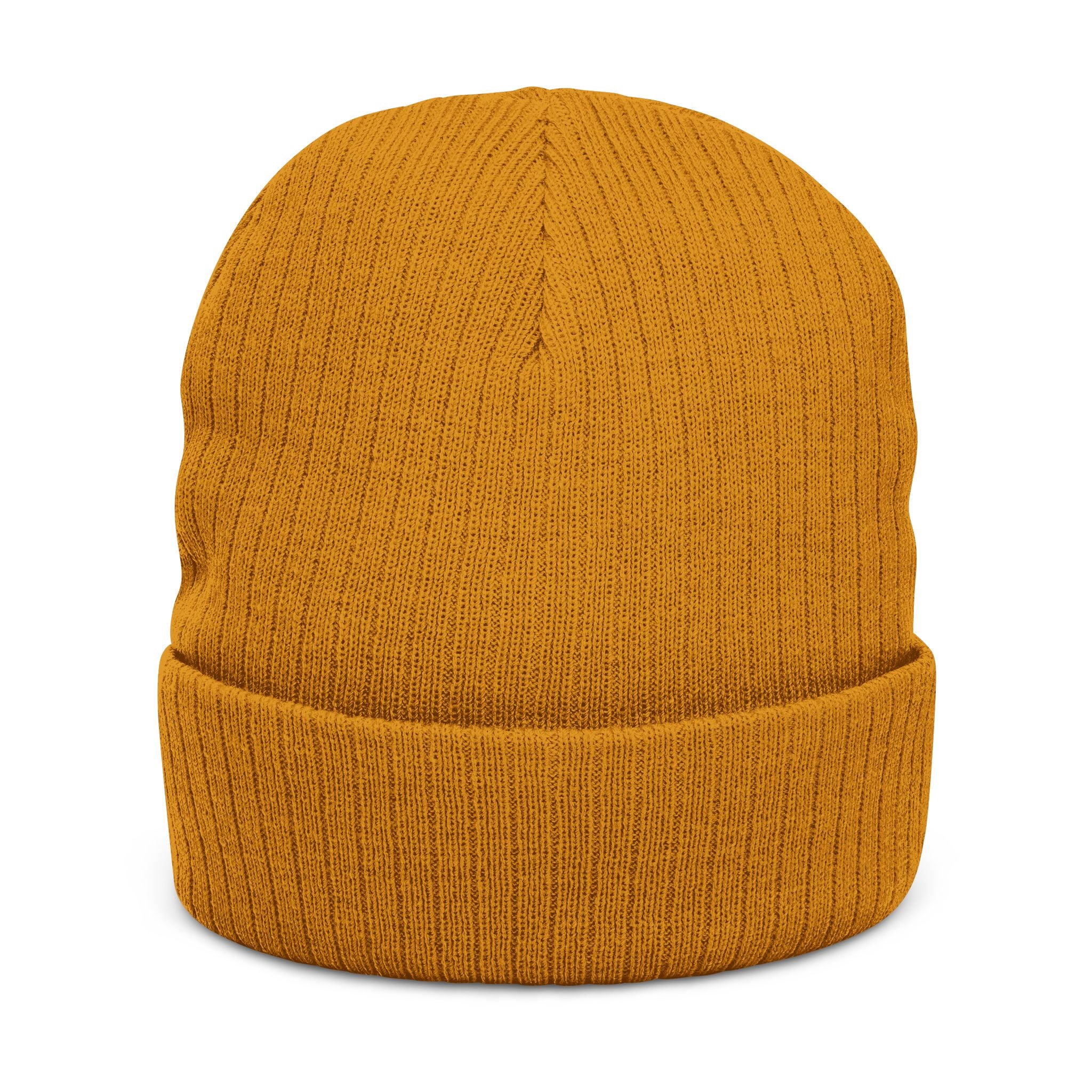 Embroidered Ribbed Knit Beanie — 'Red Bluff Outfitters' Patch Winter Hat
